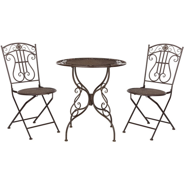 Semly 3 Piece Bistro - Indoor/Outdoor - PAT5028 - Unearthed Rust - Safavieh