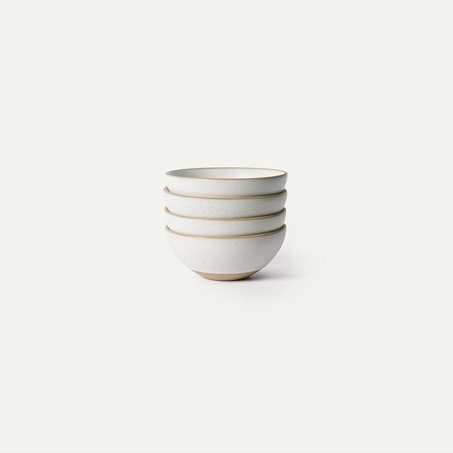 MORA Small Bowls Set of 4, 16oz Ceramic Pottery Dessert Bowls - Microwave, Oven and Dishwasher Safe - Oat