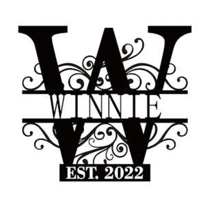 24" Family Name Sign Metal, Custom Last Name Plaque with Established Year and Initials, Home Decor Wall Art for Living Room, Office, Porch