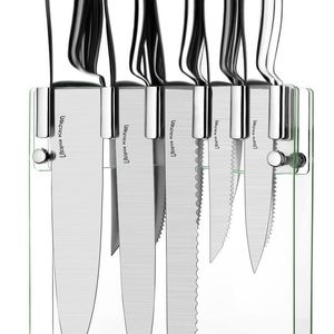 Utopia Kitchen Knife Set with Block Cooking Knife Set 12 Pieces Stainless Steel Knives with an Acrylic Stand