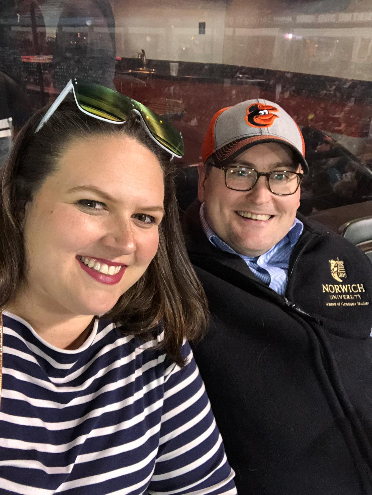 Enjoying a Squirrels game together!
