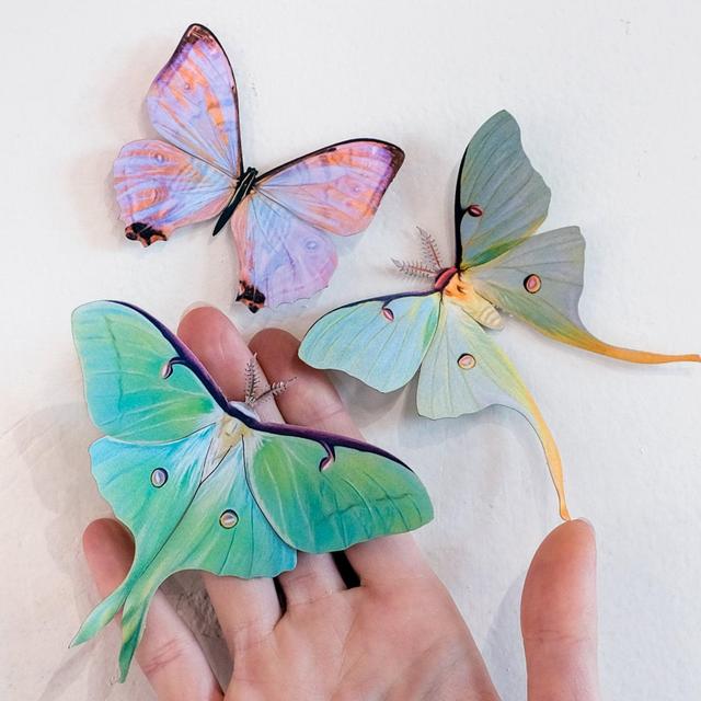 Realistic Paper Luna Moth, Double-sided,...