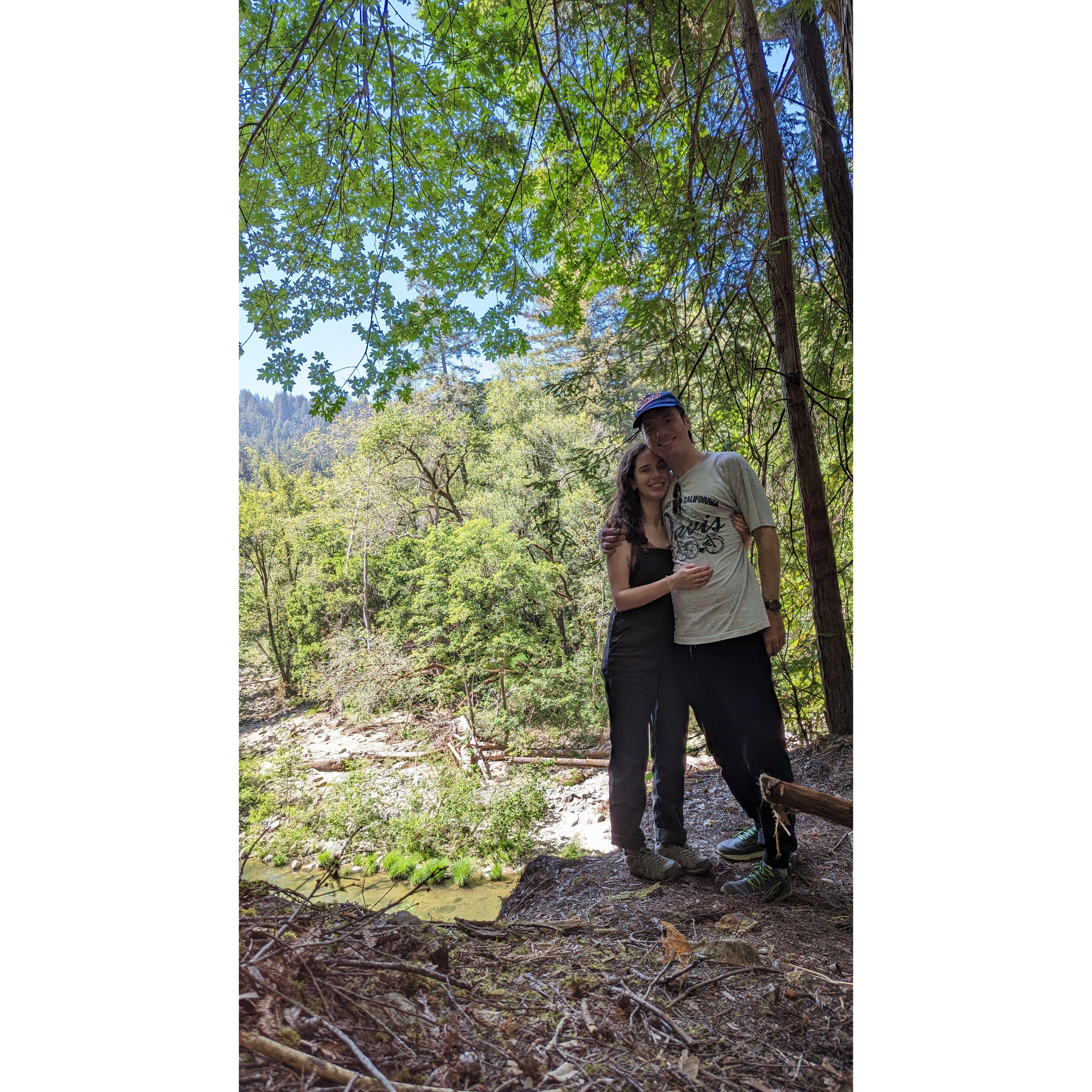 June 2023: Logan proposes to Michelle in the Santa Cruz redwoods (she said yes)