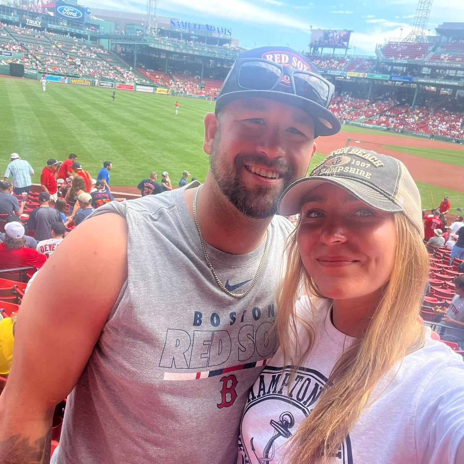 Keehan is a Red Sox Fan. Amanda is a Yankees fan. We surprisingly can still support each other!