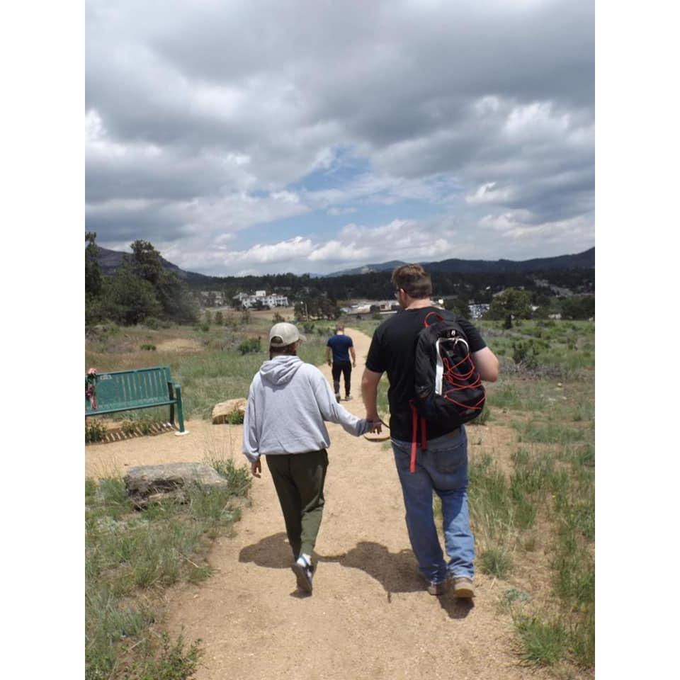 Our friends snapped a picture of us hiking in Colorado.