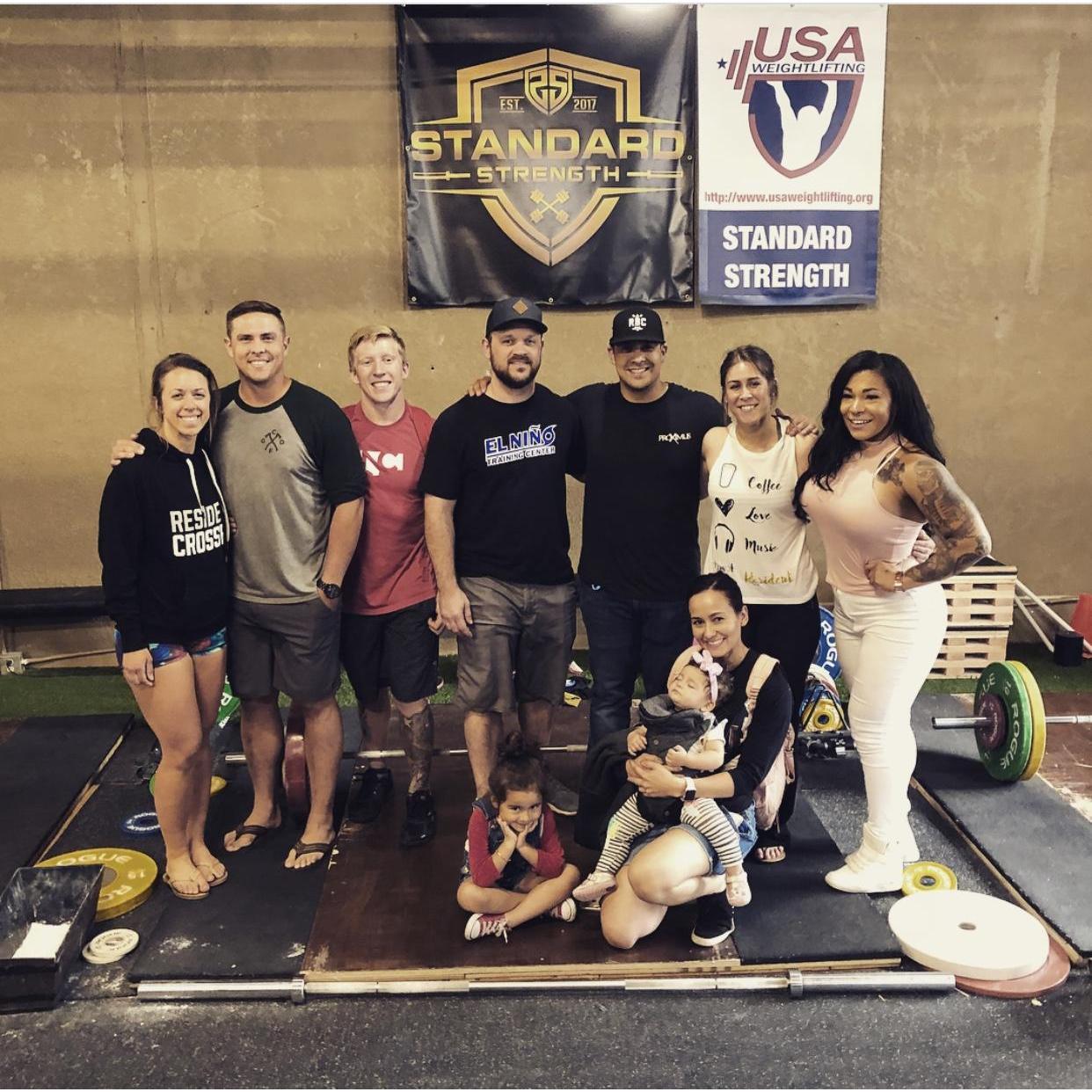 First "official" picture together. Kelsey's First Weightlifting meet.