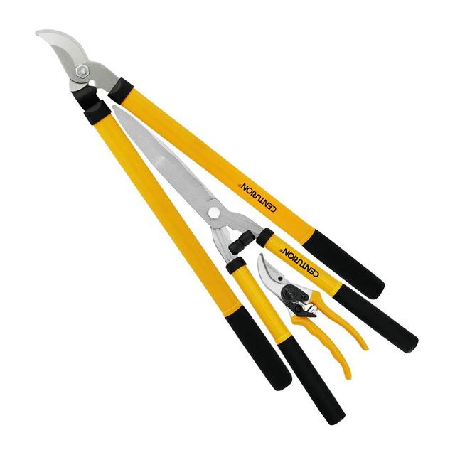 CENTURION 1222 3 Piece Lopper, Hedge Shear, and Pruner Tree Branch and Bush Cutting Combo Set with an Ergonomic Design and Comfortable Grip