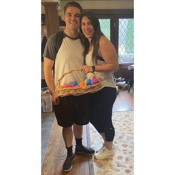 We first said "I love you" right before this photo was taken. Alex sent Nicole on an Easter Egg Hunt, with the eggs spelling out I LOVE YOU.