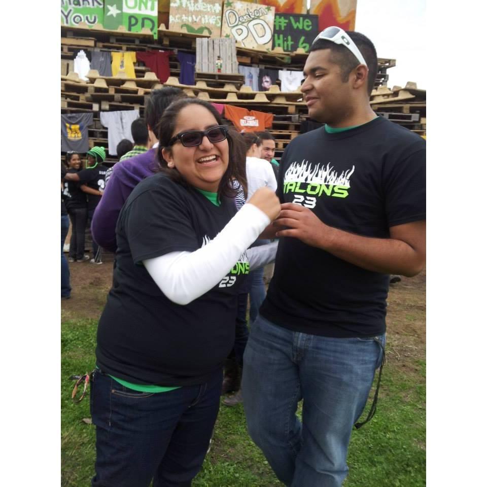 Acting crazy after building the UNT Homecoming Bonfire