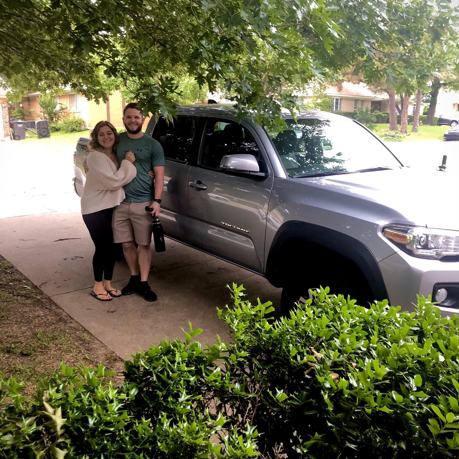 right before they drove from TX to PA!