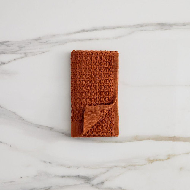 Organic Plush Waffle Towel, Copper, Hand Towel