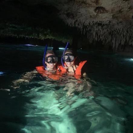 Cheesin' smiles on a cave snorkel in Mexico in 2018!!