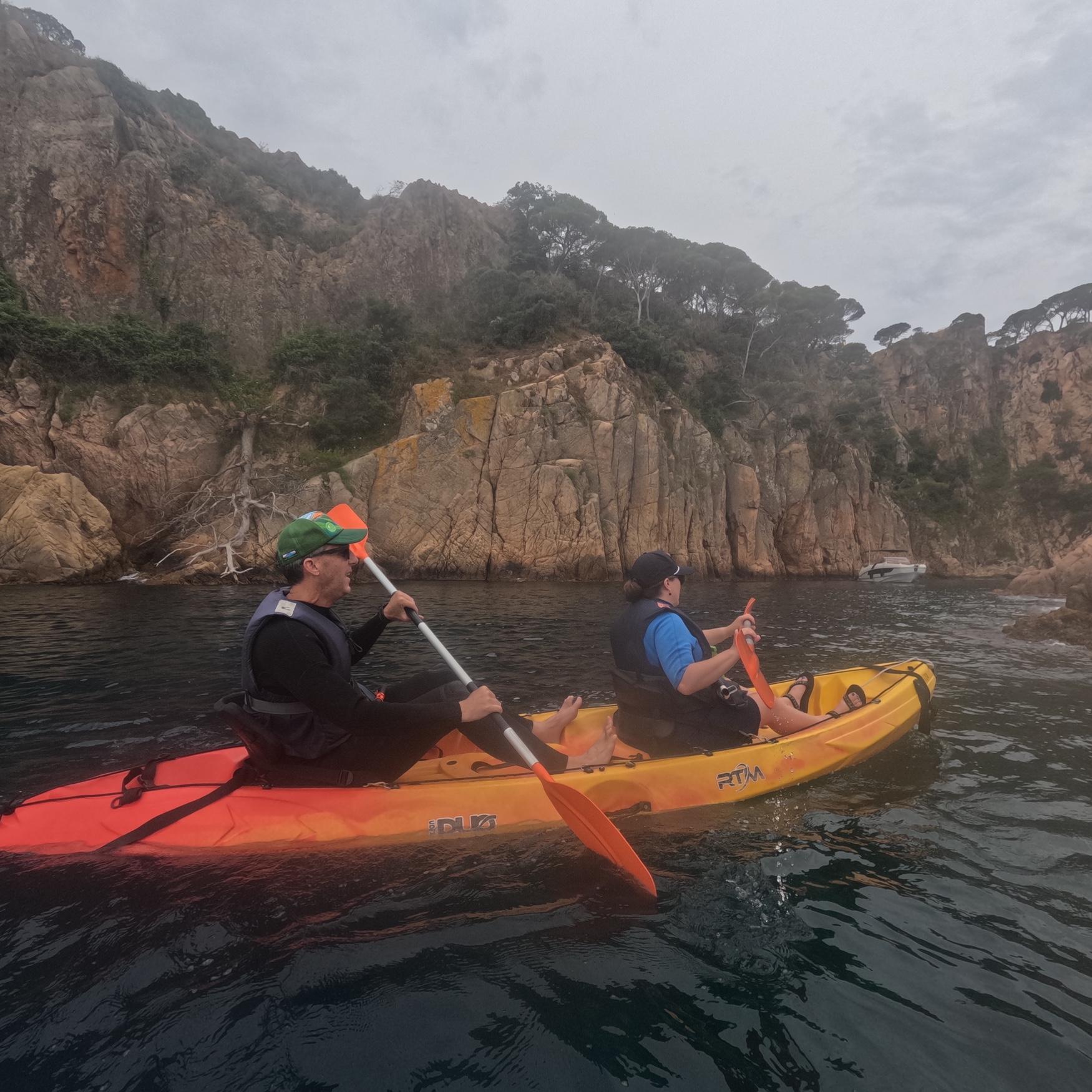 Kayaking in the Mediterranean Sea, at Costa Brava.