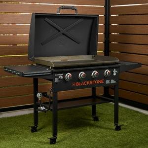 Blackstone Original 4-Burner 36" Propane Omnivore Outdoor Griddle with Hood and Folding Side Shelves - Walmart.com