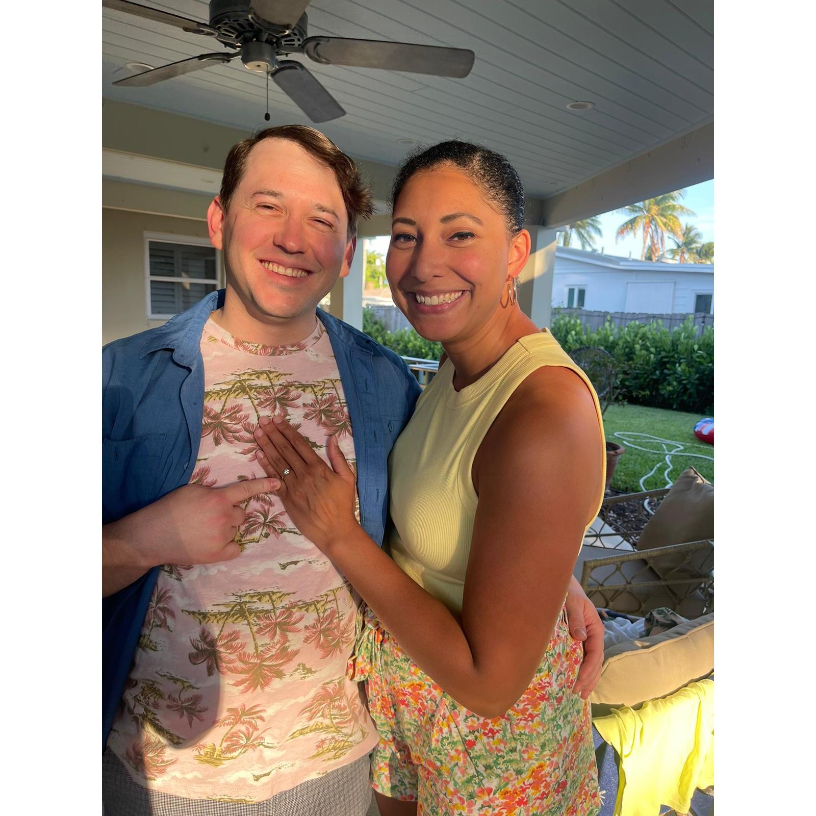 Right after our engagement on the beach and the BEST surprise ever!