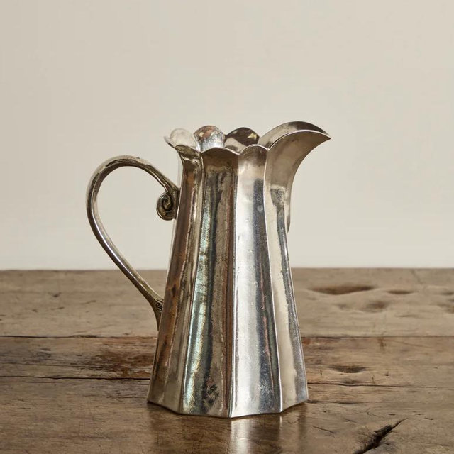 Italian Pewter Scalloped Pitcher