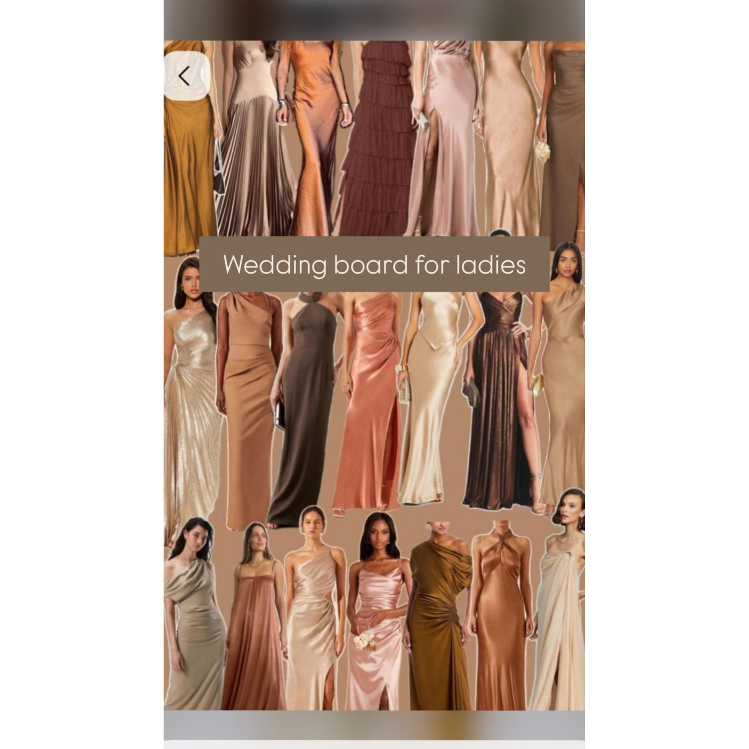 Wedding dress ideas for the ladies.
