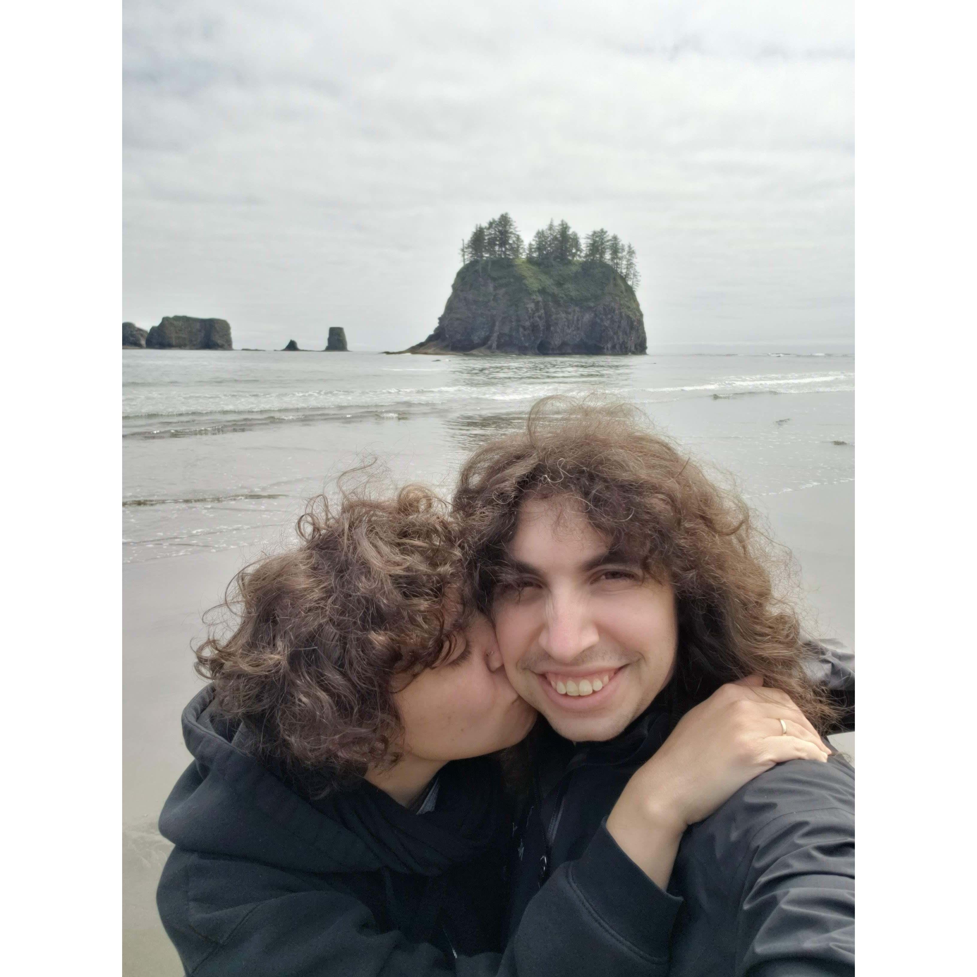 Yara snaps a selfie on Third Beach