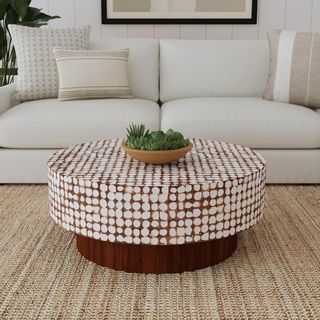 Mila Coconut Shell Pedestal Coffee Table