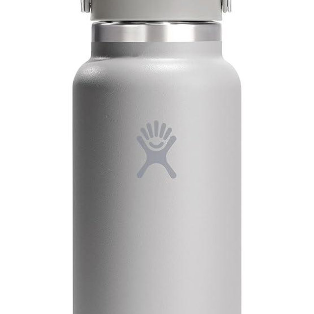 Hydro Flask Water Bottle - Insulated Stainless Steel - Wide Mouth Flex Lid, Non Spill, Leakproof and Refillable in 32 Oz Brich Gray