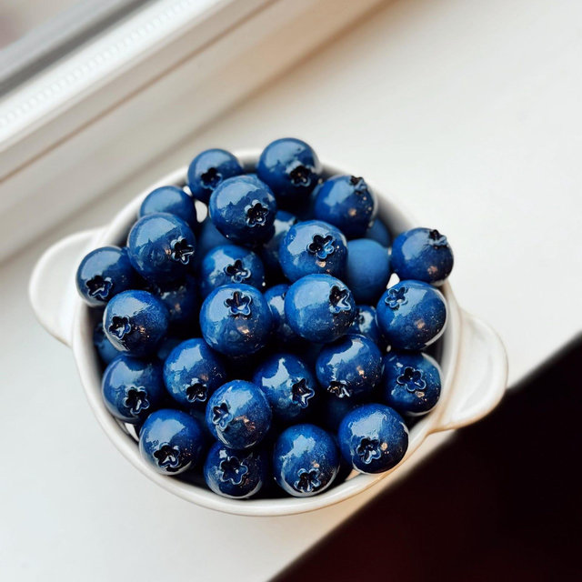 Handmade Blueberry Magnets – Fruit Refrigerator Décor, Kitchen Accessories. Set of 3 berries