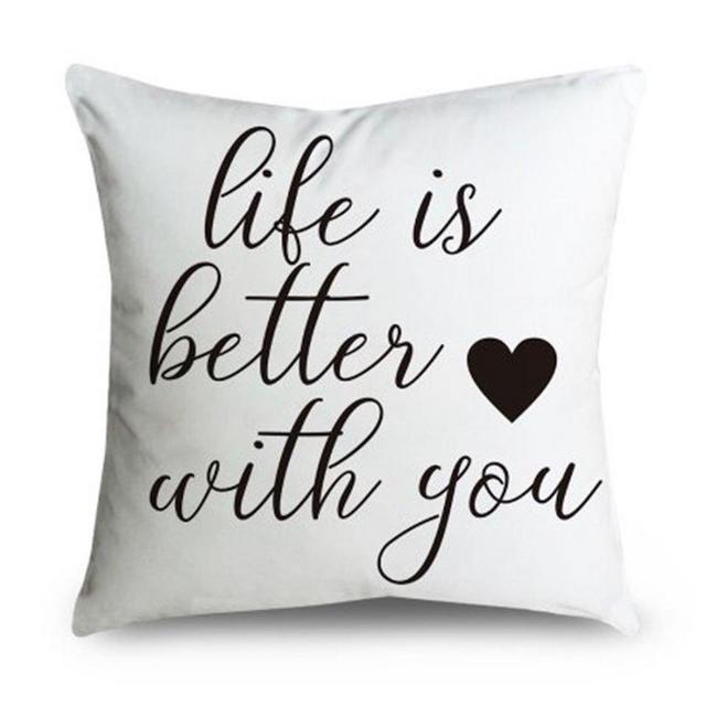 Gorgeous Parrent Throw Pillow Cover 18 Inch Quote Words Square Decorative Canvas Cushion Cover Throw Pillowcase for Couch (Life Is Better With You ) by Tayyakoushi