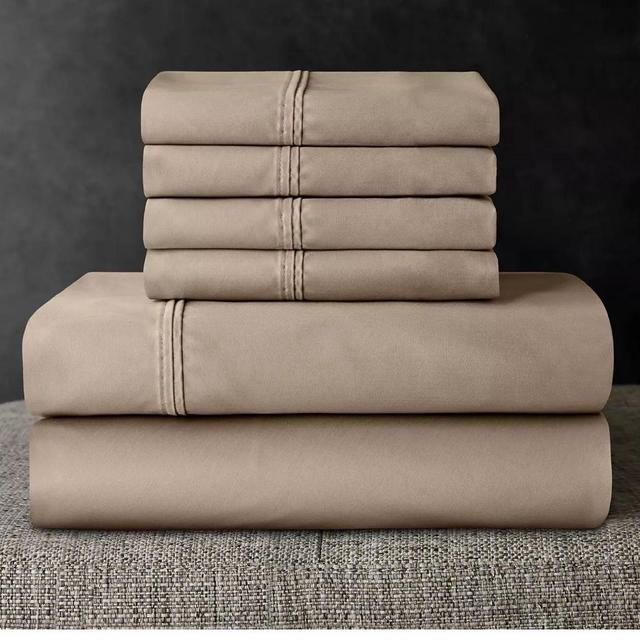 Brown Stone Queen Member’s Mark 700-Thread-Count Solid Egyptian Cotton Hotel Premier Collection Sheet Set