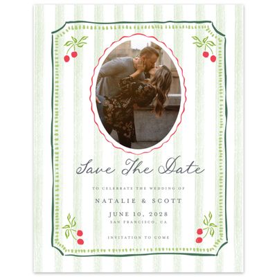 Cherry, Green Wedding Digital Save the Date - Jardine Photo