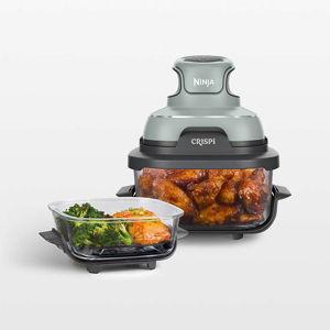 Ninja Crispi 4-in-1 Portable Glass Air Fryer Cooking System in Sage Green | Crate & Barrel