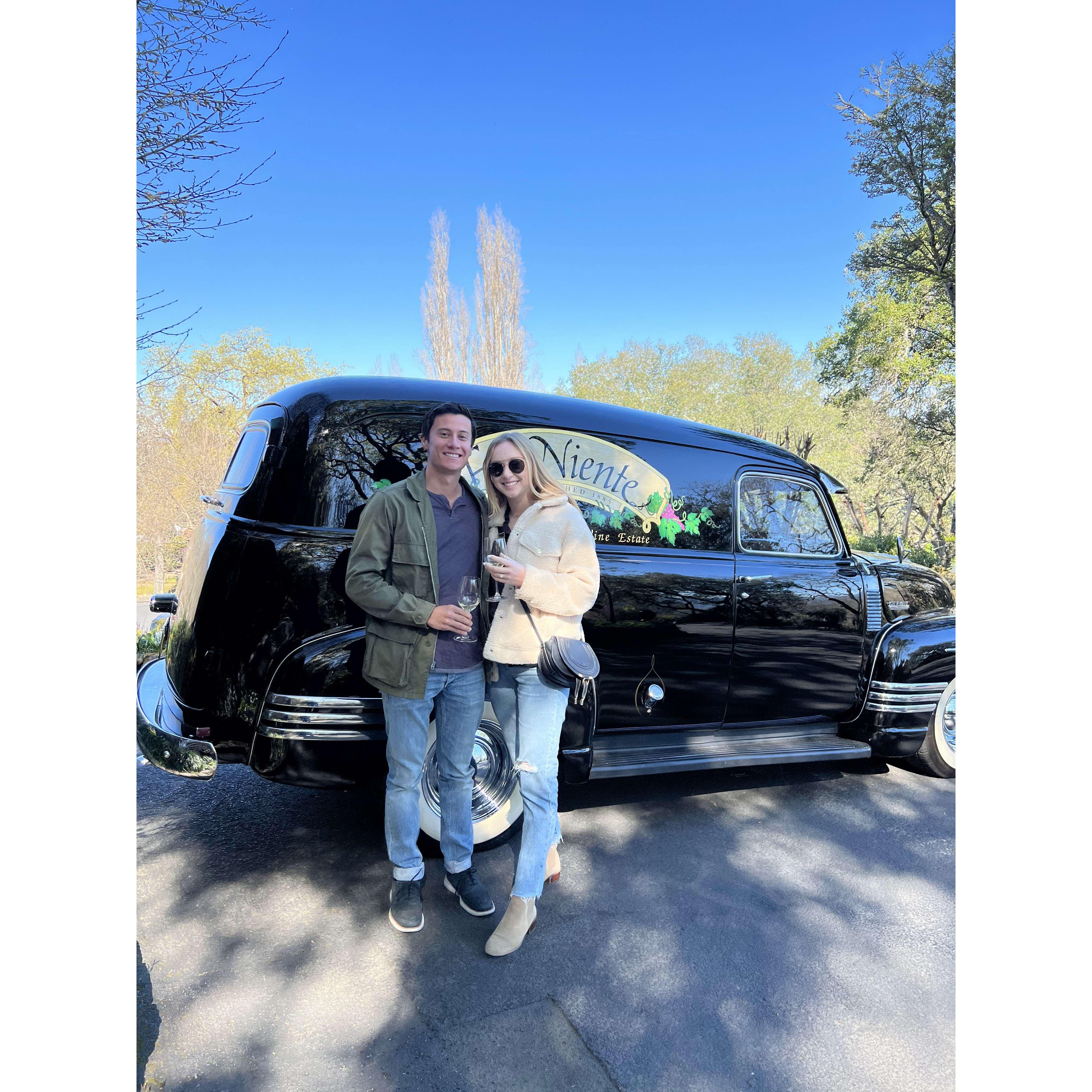Newly engaged in Napa with Kim and Randy - February 2022