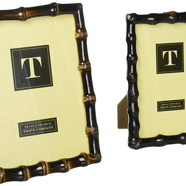 Two's Company 8412 Set of 2 Bamboo Photo Frames Includes 4x6 & 5x7
