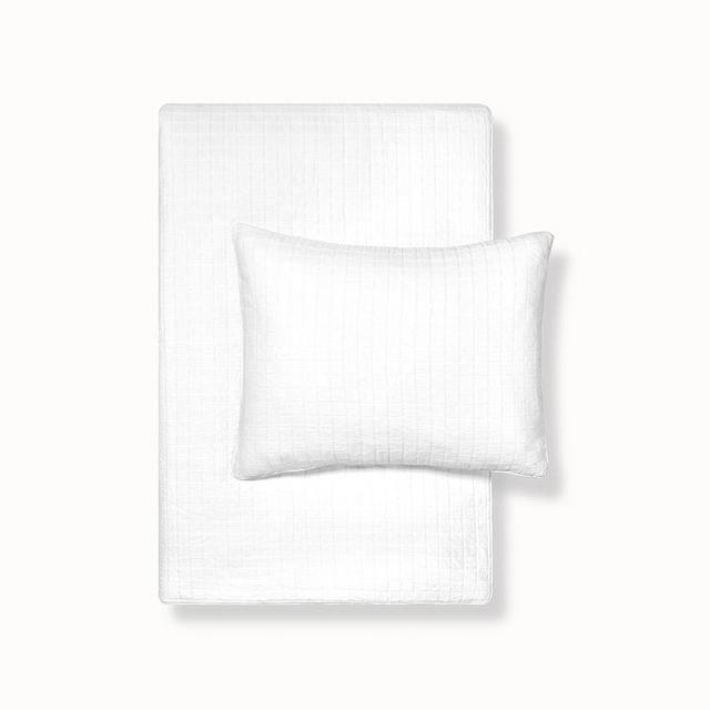 Matelassé Windowpane Duvet Set - Chambray Grey - King