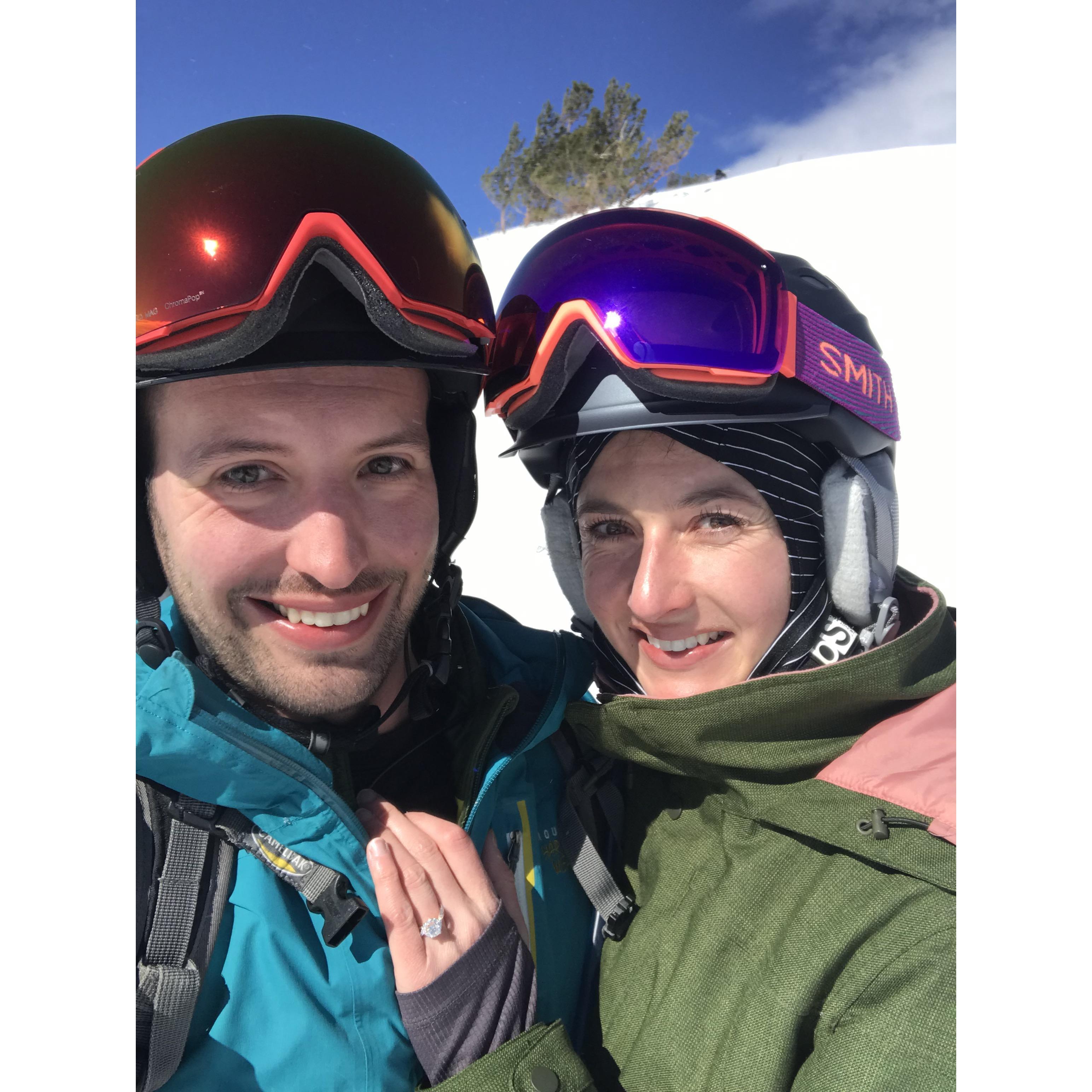 Skiing at Park City Mountain- top of Pinyon Ridge, where Michael proposed. Erika said yes before he got the ring fully out of his pocket. She was just a little excited:)