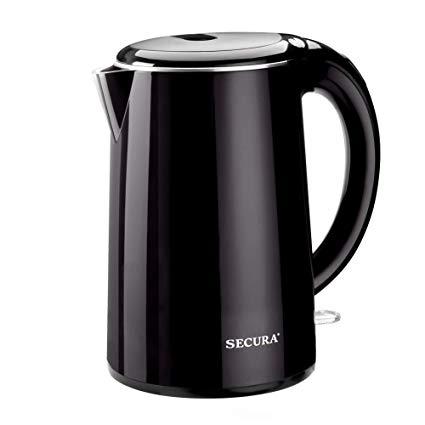 Secura Stainless Steel Double Wall Electric Water Kettle 1.8 Quart