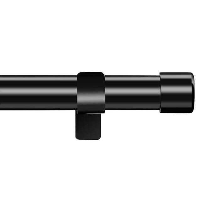 Curtain Rods for Windows 30 to 62 Inch, 1 Inch Black Curtain Rod Set, Stainless Steel Heavy Duty Drapery Rods with Adjustable Brackets for Room Divider, Bedroom, Living room, Kitchen, Bathroom, Black
