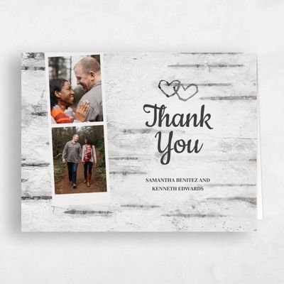 Grey Rustic Wedding Thank You - Douglas Portrait
