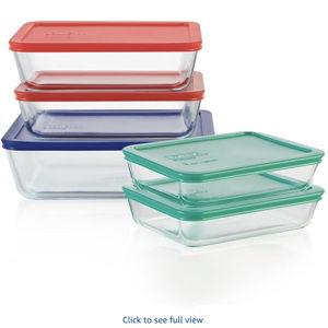 Pyrex Snapware Plastic Total Solutions (5-Pack, 3.8 Cup) Food Storage Containers Set, Airtight & Leakproof Plastic Locking BPA-Free Lids, Freezer Dishwasher Microwave Safe