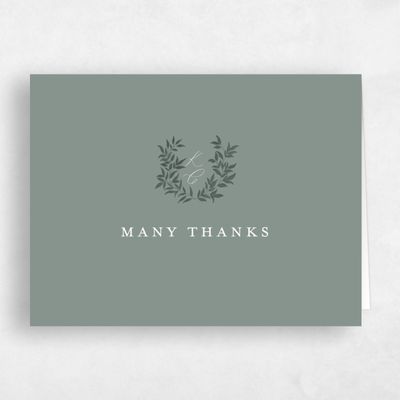Deep Sage, Green Wedding Thank You - Willow Landscape