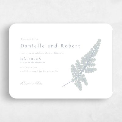 Grey Rounded Wedding Invitation - Dane Landscape