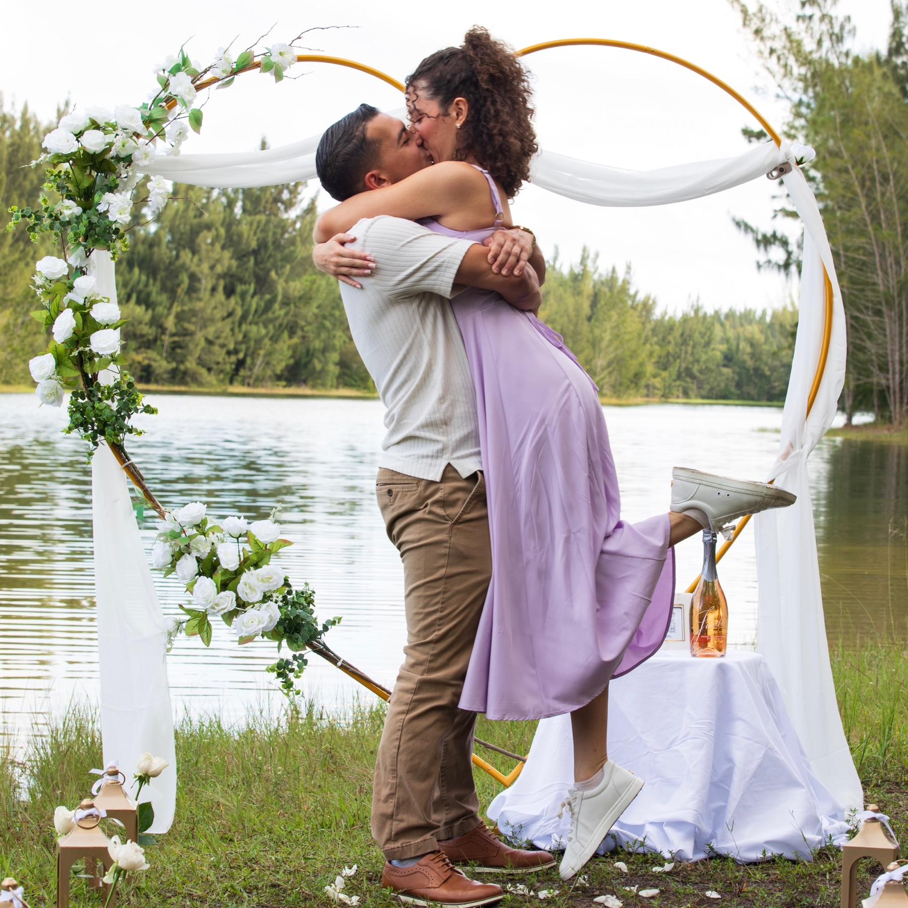 Our first kiss as fiancés!