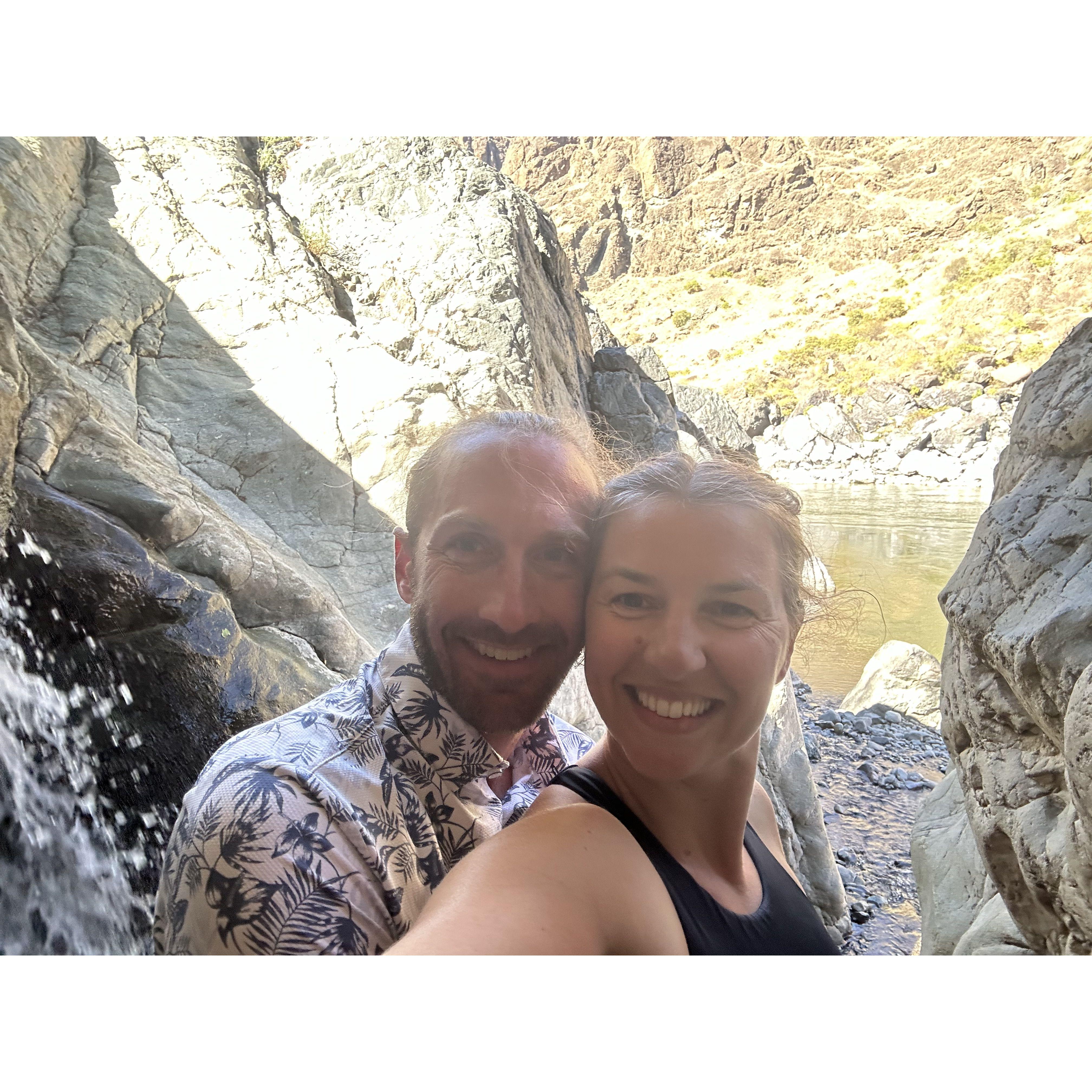 We knew we were ready for A LOT more mileage after this trip. This photo was taken just a few moments after we really knew we were heading towards a wedding. (Though we thought maybe 2026?)