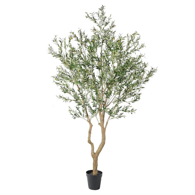 Nafresh Tall Faux Olive Tree，10ft（120in） Realistic Potted Silk Artificial Olive Tree， Fake Olive Trees Indoor with Green Leaves and Big Fruits for Home Office Living Room Stairs Patio Decor.