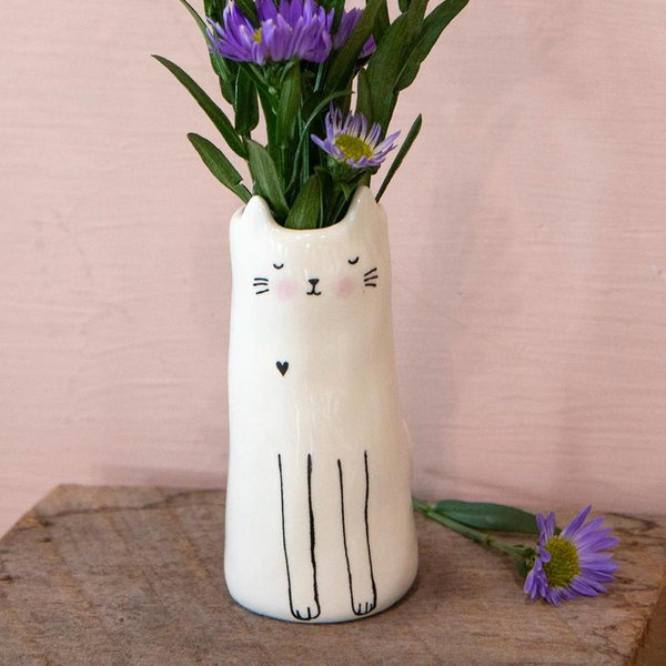 Cutest Little Bud Vase - Cat