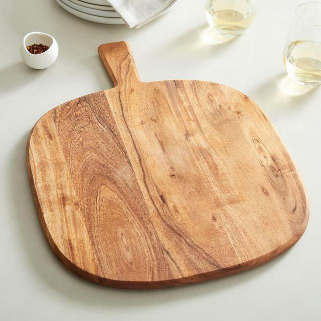 Large Wooden Pizza Paddle, Natural, Round