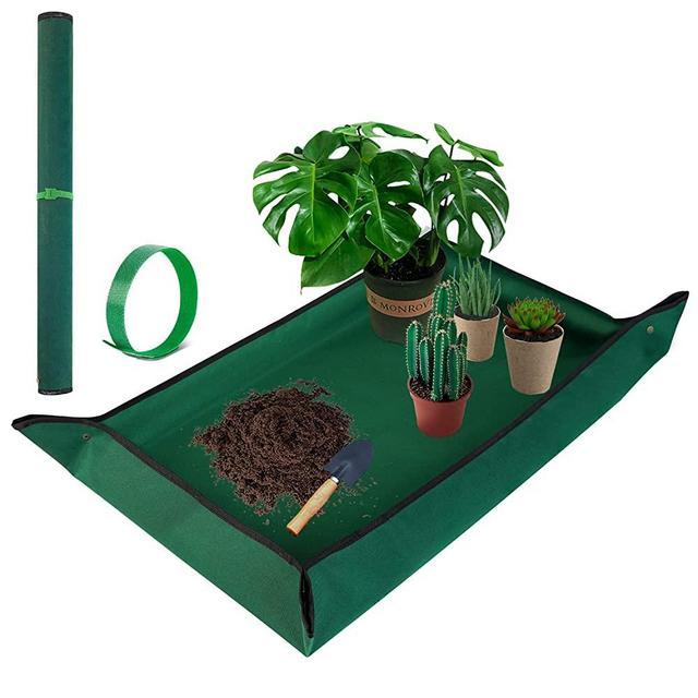Repotting Mat for Indoor Plant Transplanting and Mess Control, 43" X 29" Thickened Waterproof Plant Potting Mat Foldable and Easy to Clean Gardening Work Mat & Succulent Plant Mat Extra Large Green