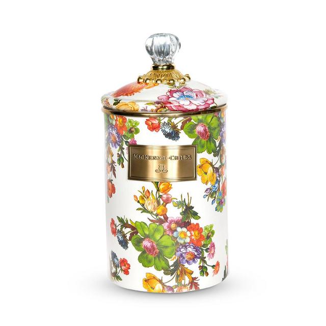 MacKenzie-Childs Flower Market Large Canister, White