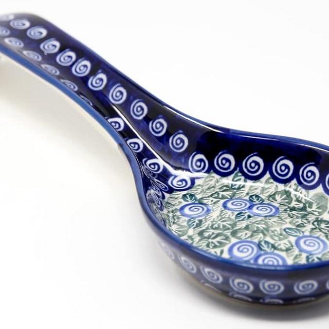 Polish Pottery Spoon Rest From Zaklady Ceramic Boleslawiec, 12 Inch Long