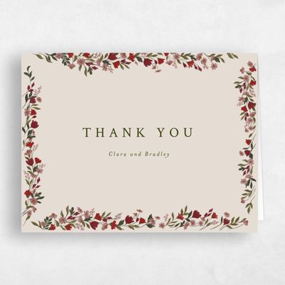 Classic Greige, Brown Wedding Thank You - Florentina Frame