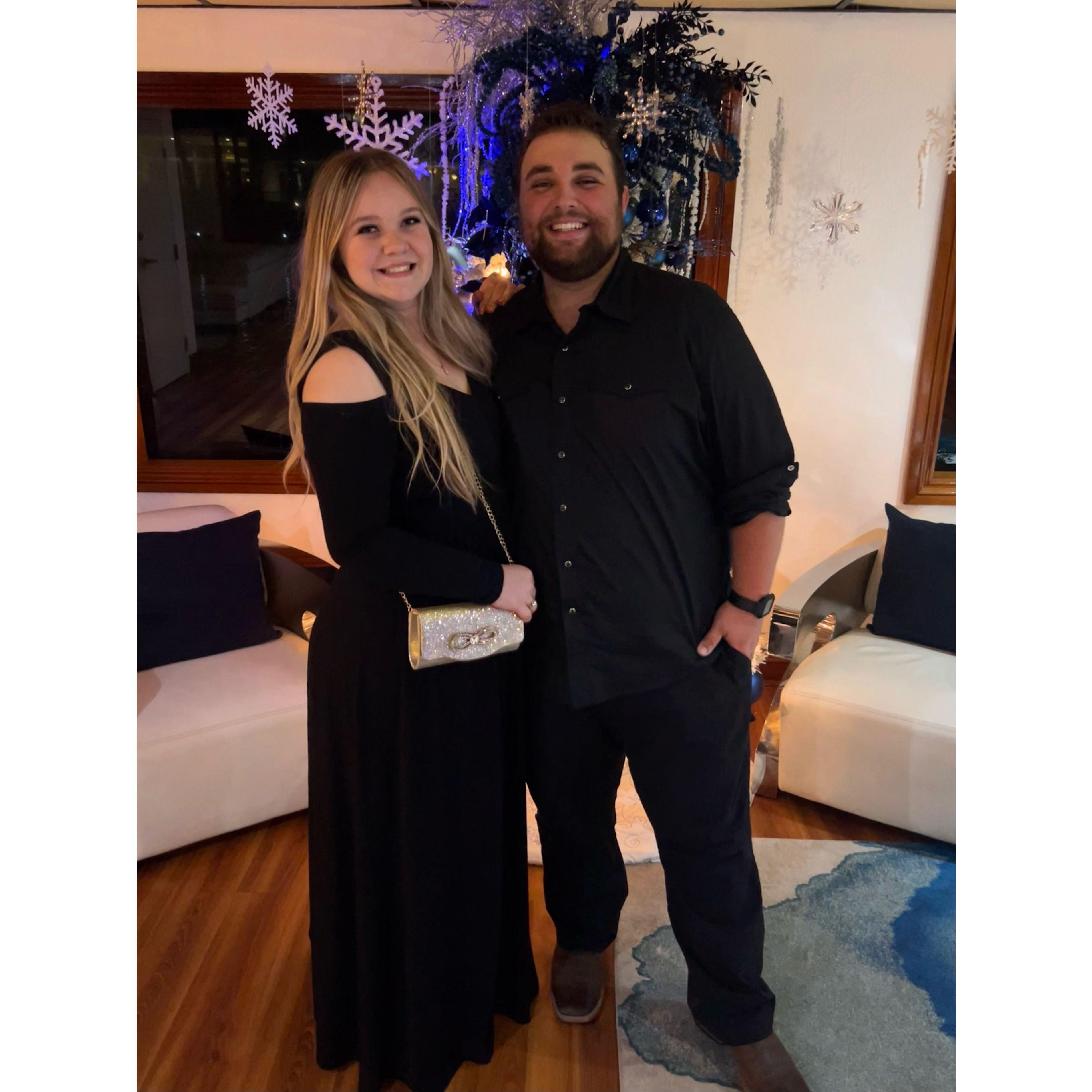 We went on a yacht for a Christmas party!