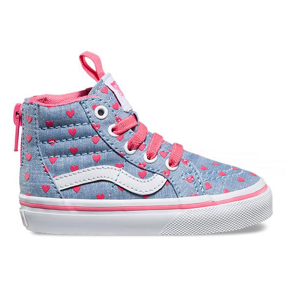 Toddler Chambray Hearts SK8-Hi Zip